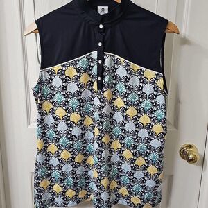 Daily Sports Sleeveless Golf Polo Shirt Shell Print XL